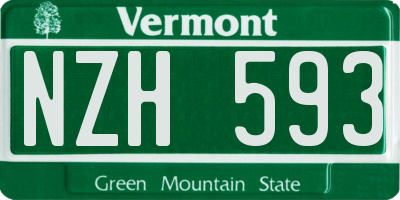 VT license plate NZH593