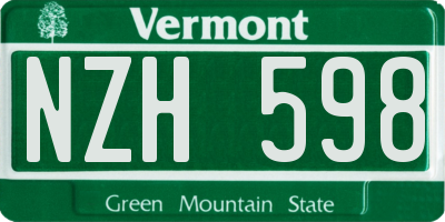 VT license plate NZH598