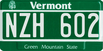 VT license plate NZH602