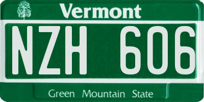 VT license plate NZH606