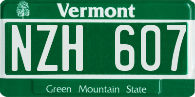 VT license plate NZH607