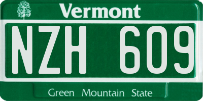 VT license plate NZH609
