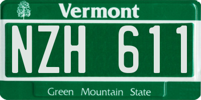 VT license plate NZH611