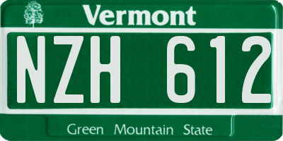 VT license plate NZH612