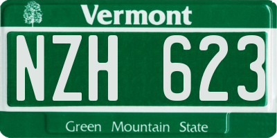 VT license plate NZH623