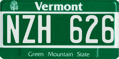 VT license plate NZH626