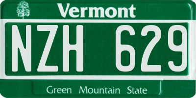 VT license plate NZH629