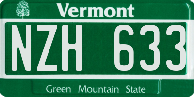 VT license plate NZH633