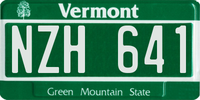 VT license plate NZH641