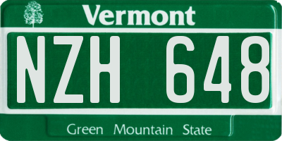 VT license plate NZH648
