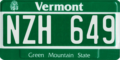 VT license plate NZH649