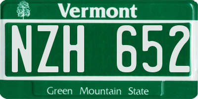 VT license plate NZH652