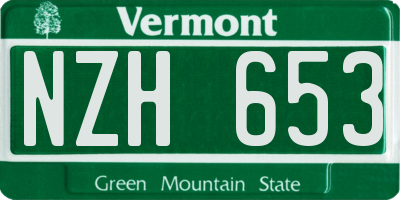 VT license plate NZH653