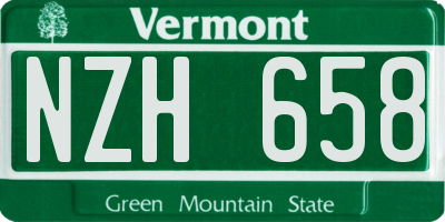 VT license plate NZH658