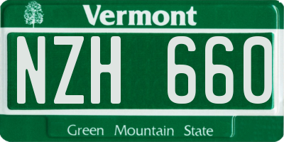 VT license plate NZH660