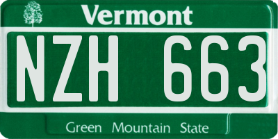VT license plate NZH663