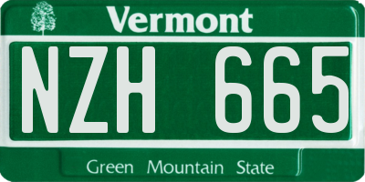 VT license plate NZH665