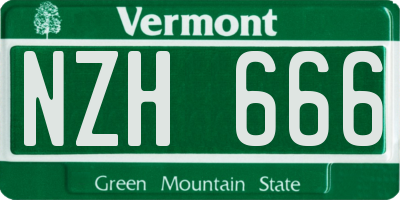 VT license plate NZH666