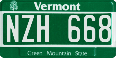 VT license plate NZH668