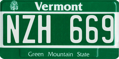 VT license plate NZH669