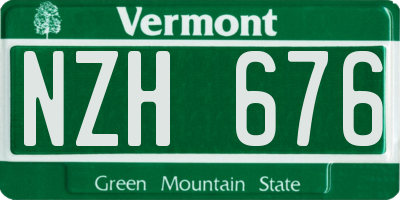 VT license plate NZH676