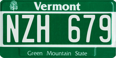 VT license plate NZH679