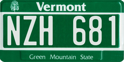 VT license plate NZH681