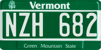 VT license plate NZH682