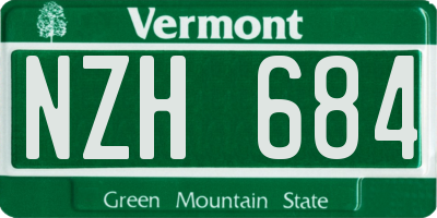 VT license plate NZH684