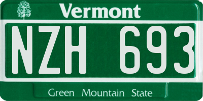 VT license plate NZH693