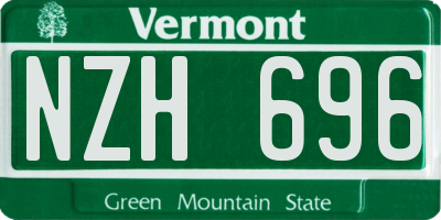 VT license plate NZH696