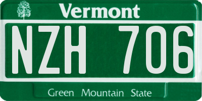 VT license plate NZH706