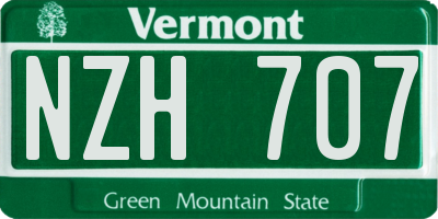 VT license plate NZH707