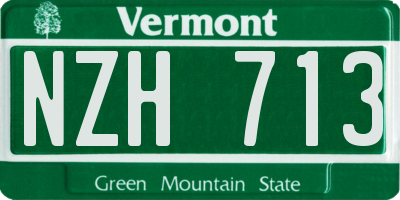 VT license plate NZH713