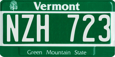 VT license plate NZH723