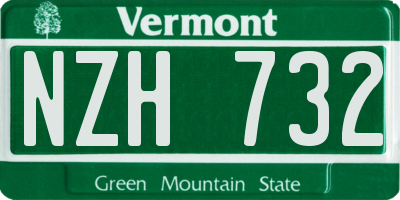 VT license plate NZH732