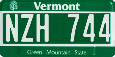 VT license plate NZH744