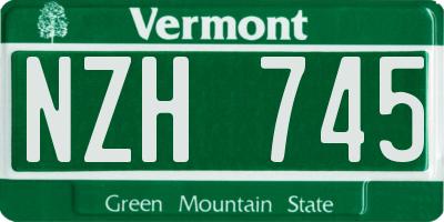 VT license plate NZH745