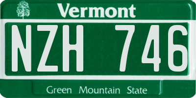 VT license plate NZH746