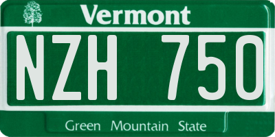 VT license plate NZH750