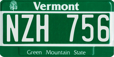 VT license plate NZH756