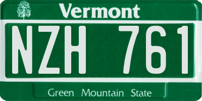 VT license plate NZH761