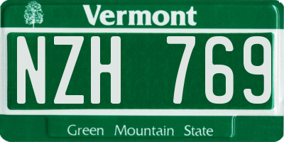 VT license plate NZH769