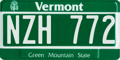 VT license plate NZH772