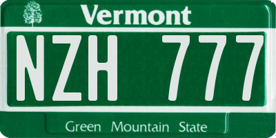 VT license plate NZH777