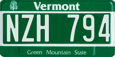VT license plate NZH794