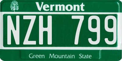 VT license plate NZH799