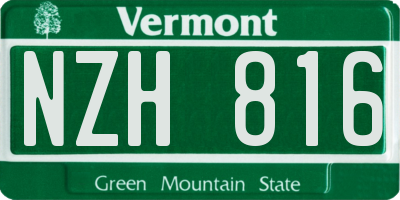 VT license plate NZH816