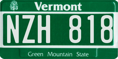 VT license plate NZH818