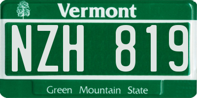 VT license plate NZH819